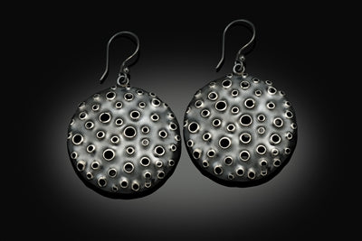 Large Oxidized Sterling Silver Reef Earrings