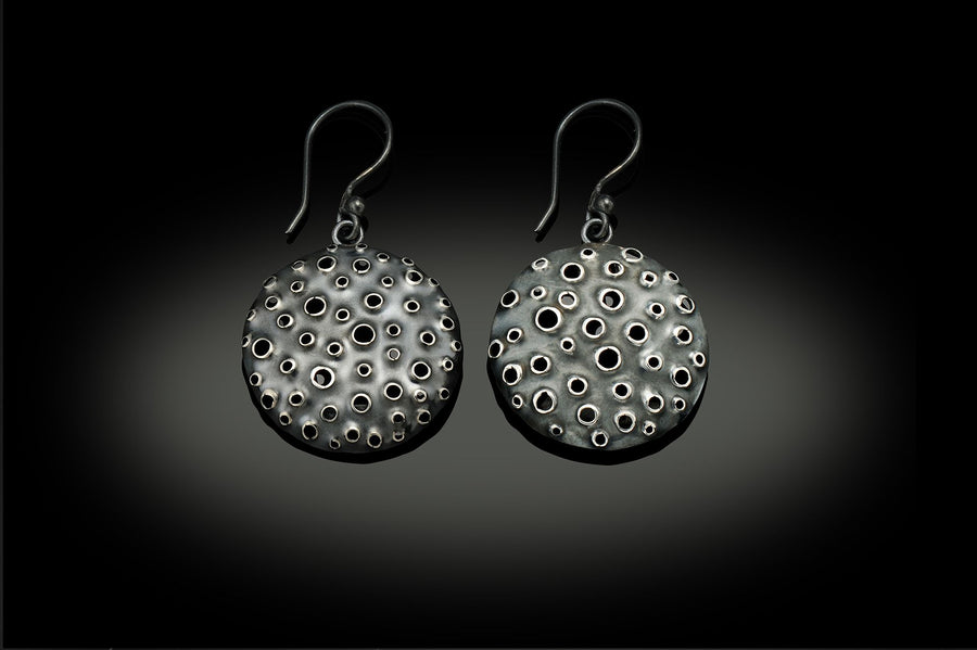 Small Oxidized Sterling Silver Reef Earrings