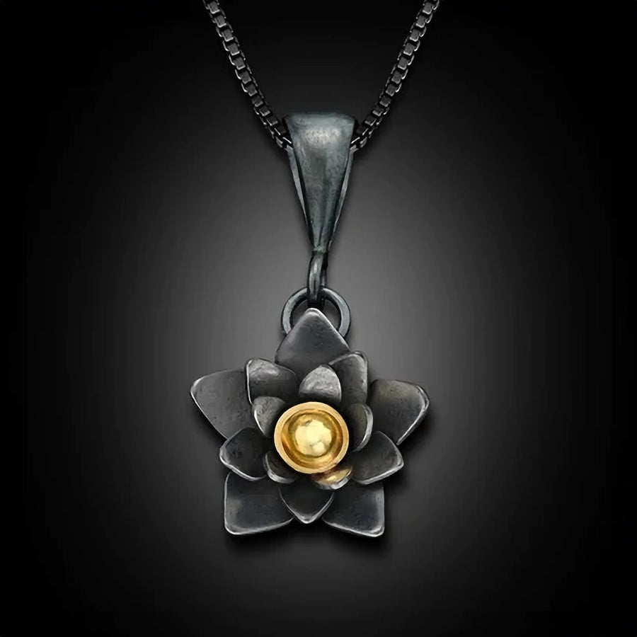 18k gold online lotus pendant
