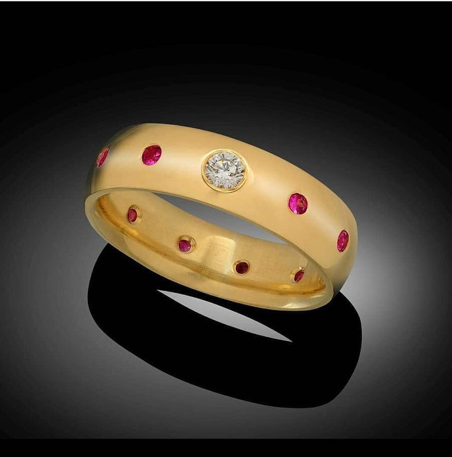 Diamond and Ruby 18K Gold Ring