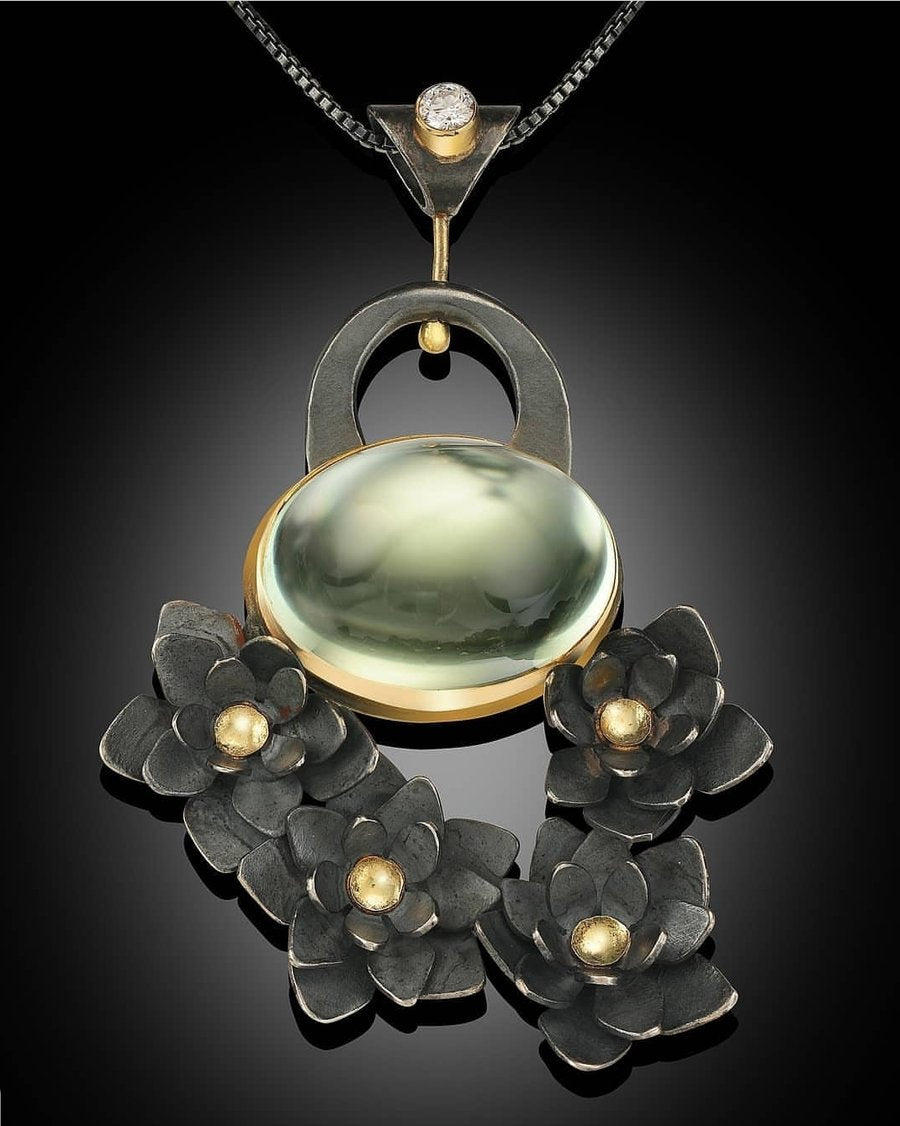 Brazilianite Lotus Flower Pendant